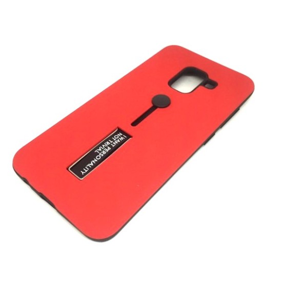 Cover Kickstand Matte With Finger Strap Samsung Galaxy A8 2018 A530 Red